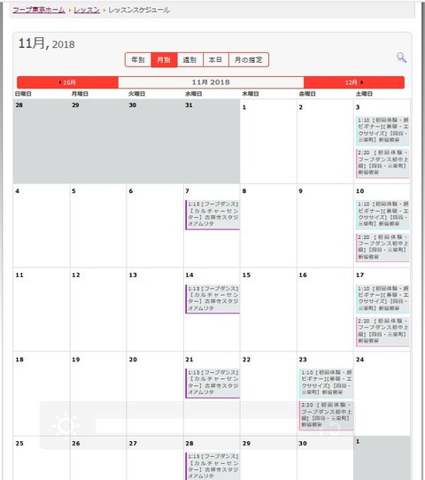 hooptokyo_lesson schedule201811